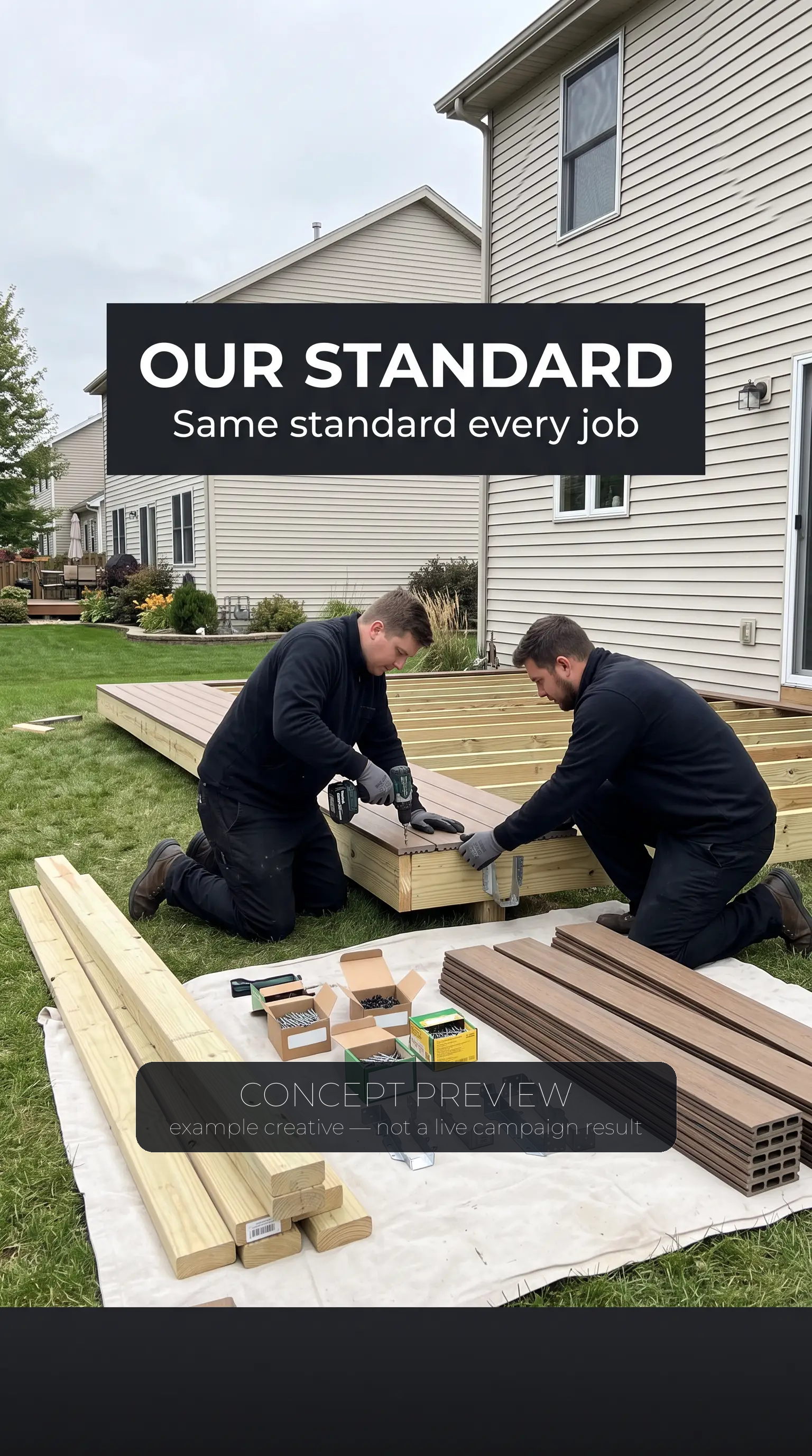 Deck Replacement — Our Documented Deck Replacement Standard example picture — concept preview, not a live campaign result