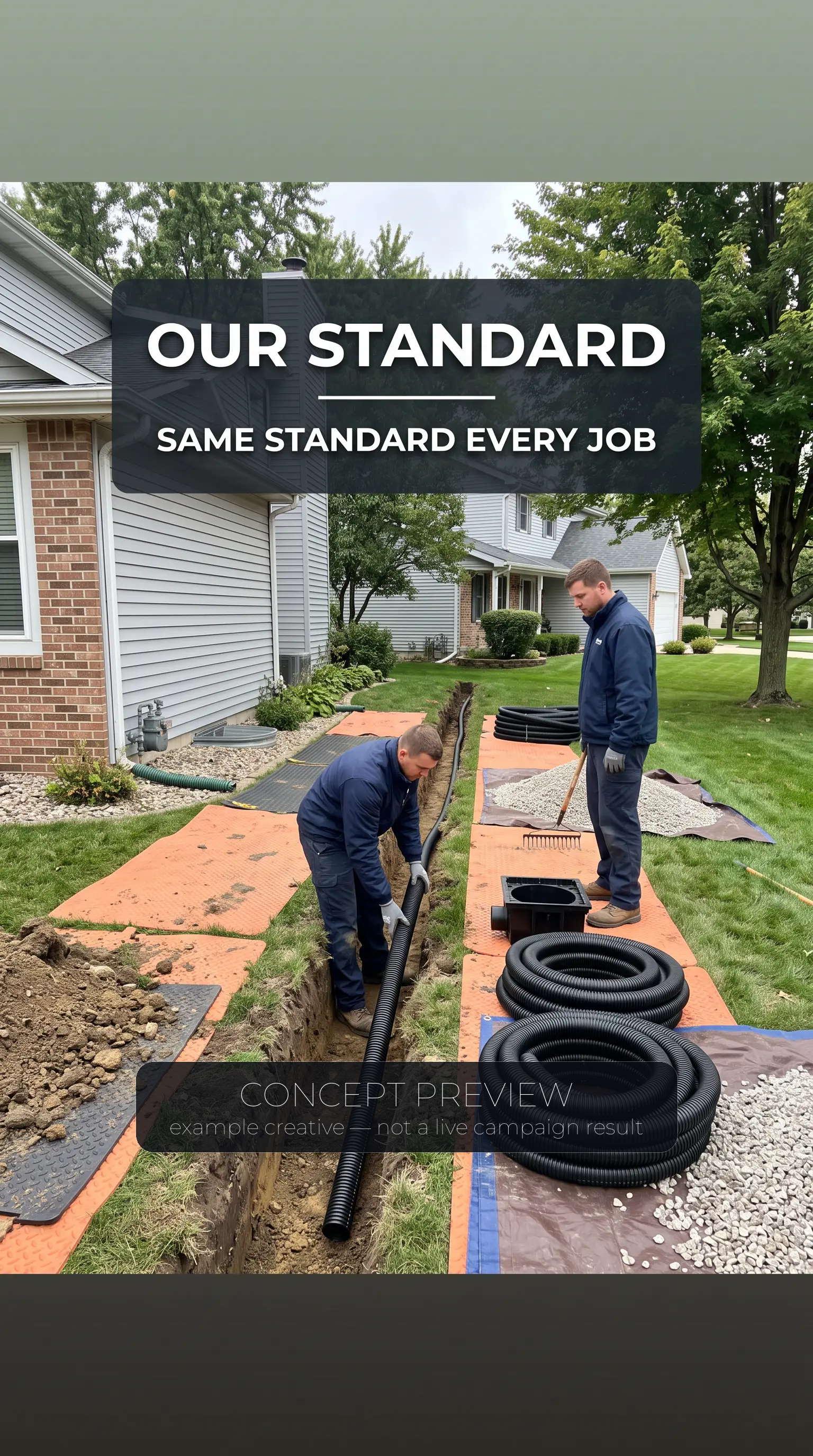 Drainage Correction — Our Documented Drainage Correction Standard example picture — concept preview, not a live campaign result