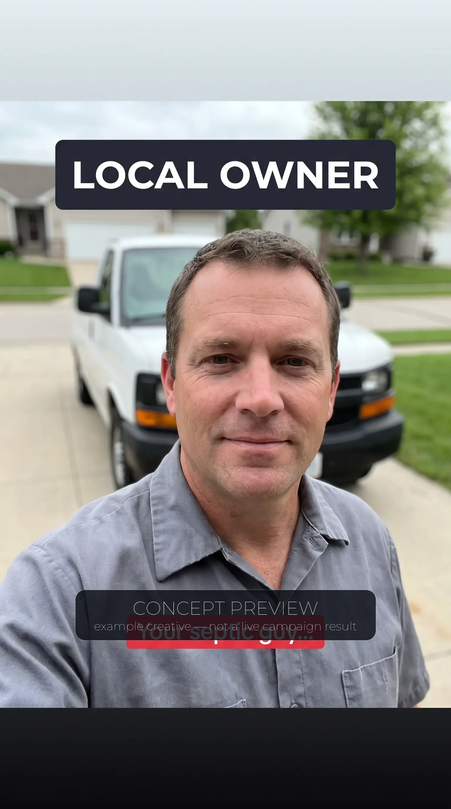 Septic Replacement — Local Owner Intro + Free Septic Site Evaluation Offer example picture — concept preview, not a live campaign result